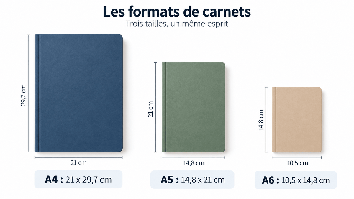 Quel format de carnet choisir : A4, A5 ou A6 ? - Wilderpad